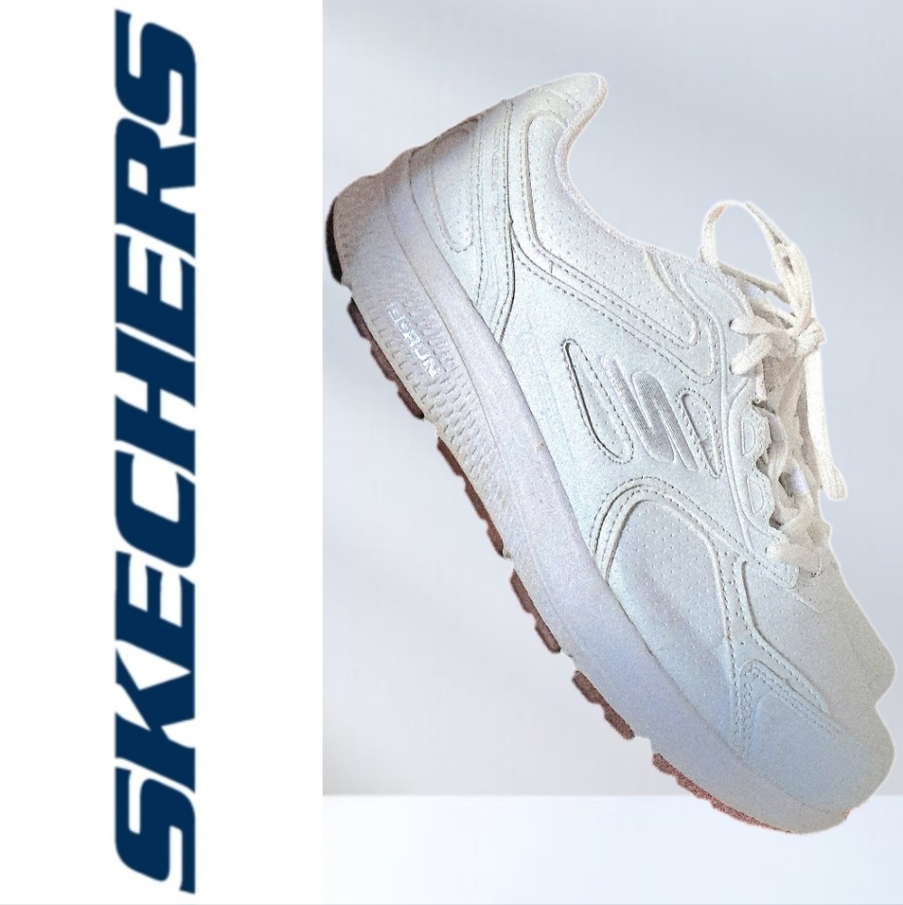 Skechers Women's GO RUN Consistent White Leather Athletic Shoes